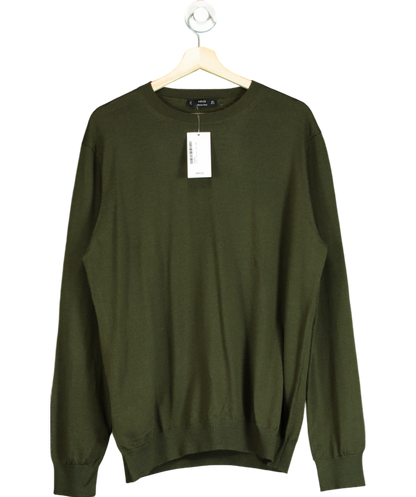 MANGO Green Merino Wool Washable jumper UK L