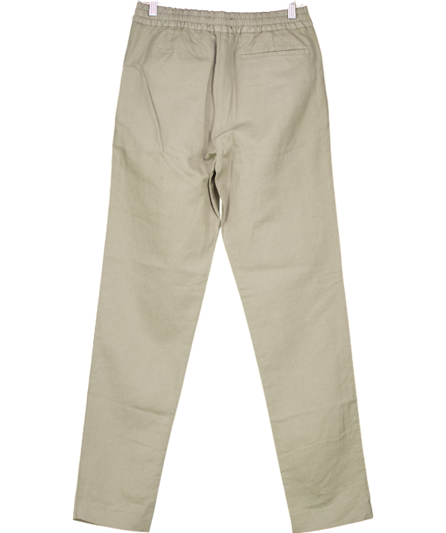 Mr P Green Linen / Cotton Bend Slim Fit Trousers W30