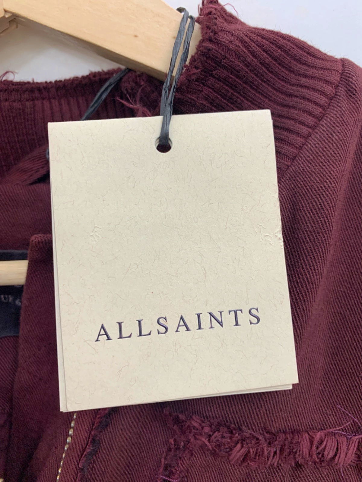 All Saints Dark Wine Rue Bomber Jacket UK 6