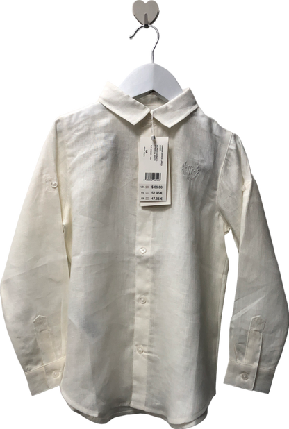 Tutto Piccolo Ivory Linen Monogrammed shirt 18-24 Mths