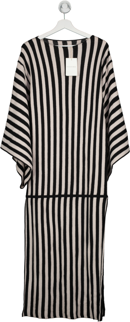 By Malene Birger Black Gerta Striped Wool Blend Dress UK M