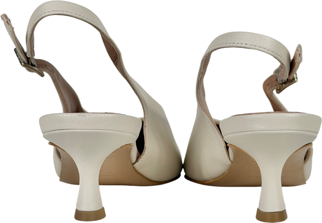 Daniel Siamma Cream Leather Kitten Heel Sling Backs UK 6 EU 39 👠