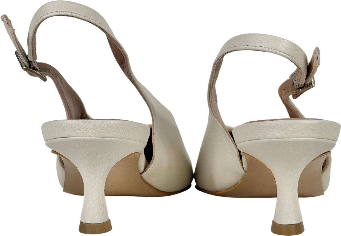 Daniel Siamma Cream Leather Kitten Heel Sling Backs UK 6 EU 39 👠