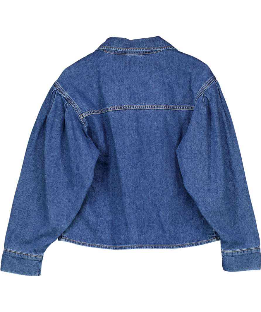 NA-KD Blue Tie Detail Denim Shirt Eu 38 UK 10/12