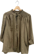 M&S Collection Taupe satin smocked detail Blouse UK 16