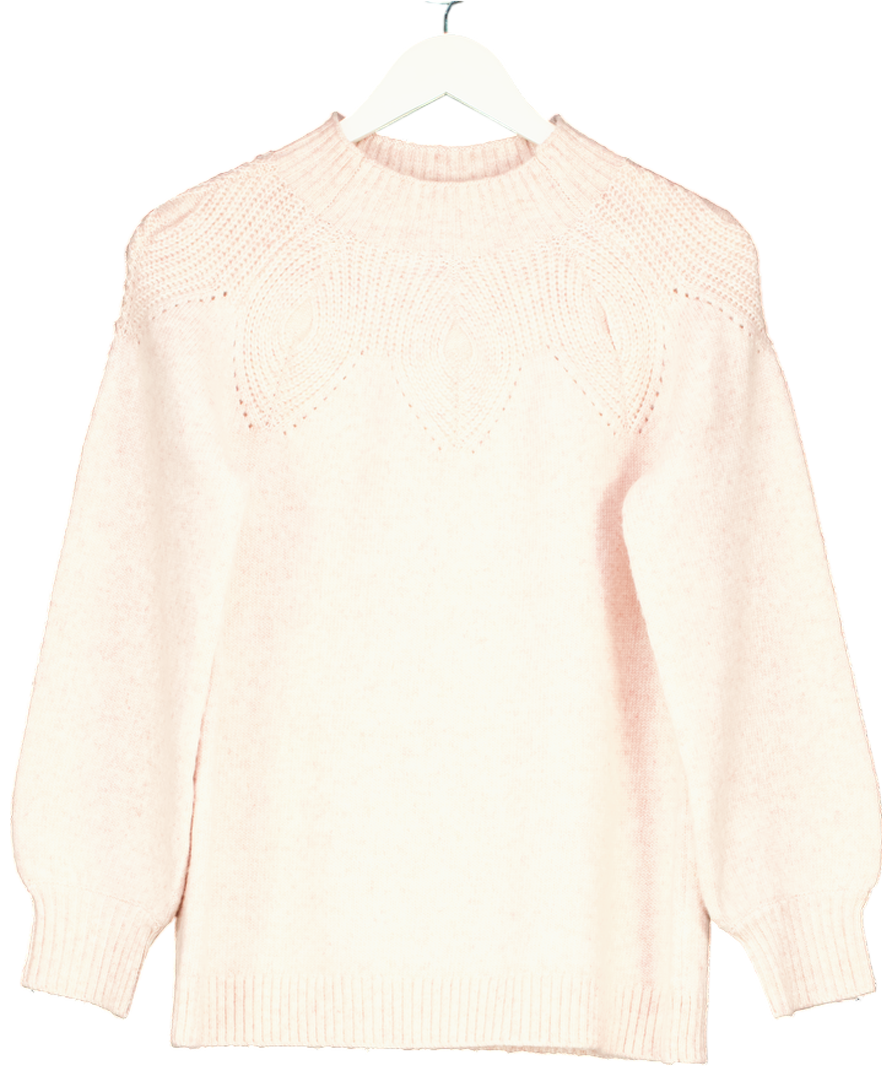 Monsoon Pattern Neck Jumper Pink UK 8