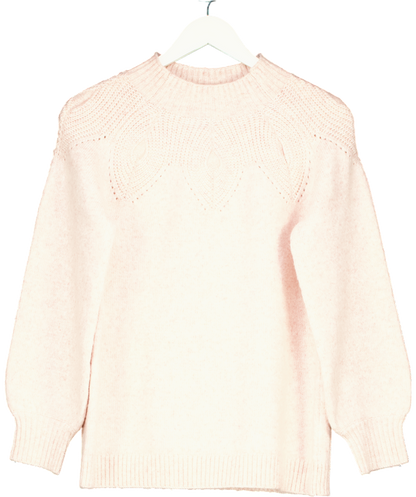 Monsoon Pattern Neck Jumper Pink UK 8