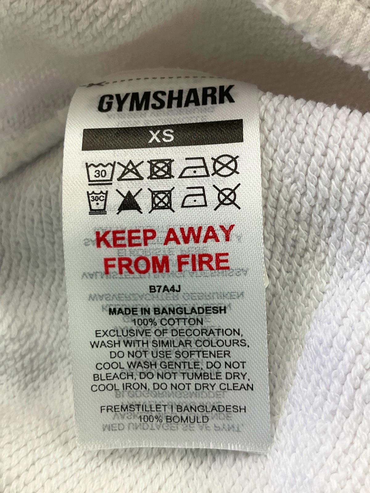 Gymshark White Shorts XS