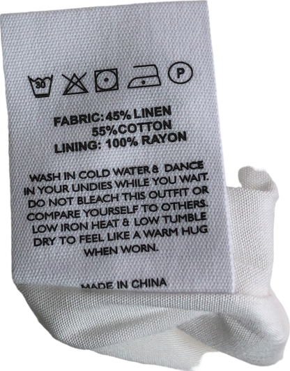 pepper mayo White Tiona Linen Shorts UK 12