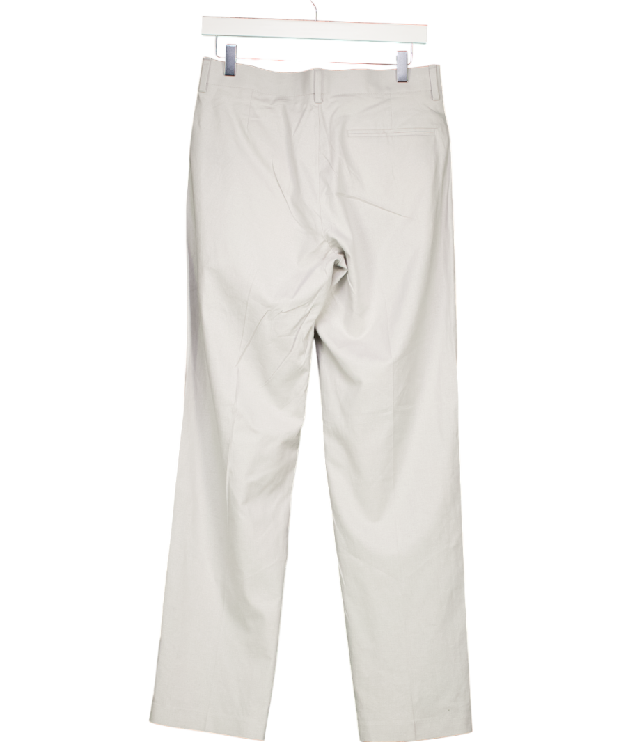 ASOS Grey Linen Blend Straight Leg Trousers W30