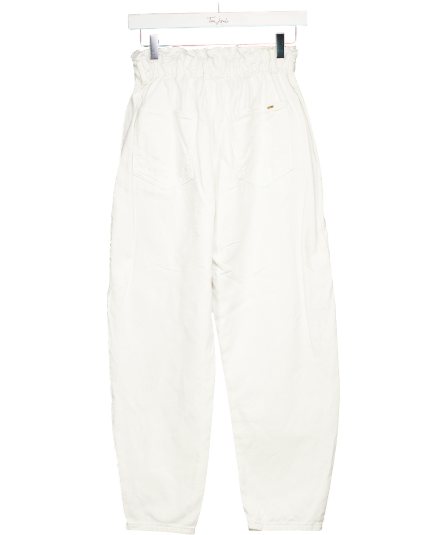 ZARA White High Waist Paperbag Jeans UK 6