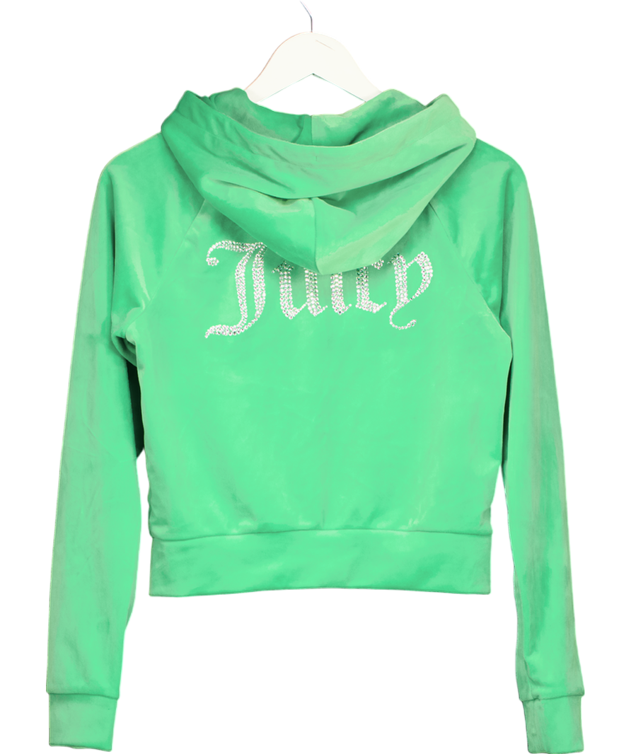 Juicy Couture Green Madison Velour Hoodie UK M