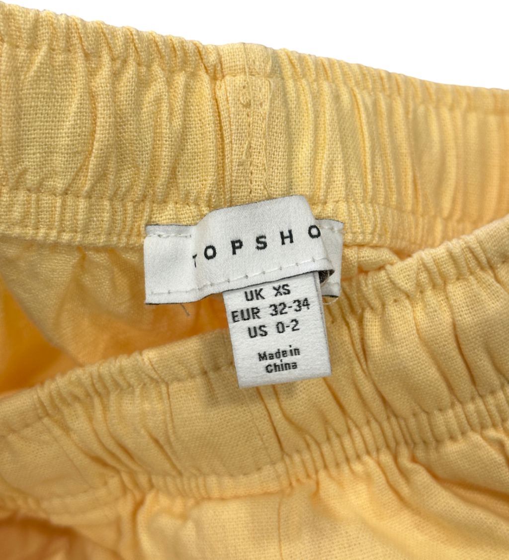 Topshop Yellow Linen Balloon Trouser UK XS