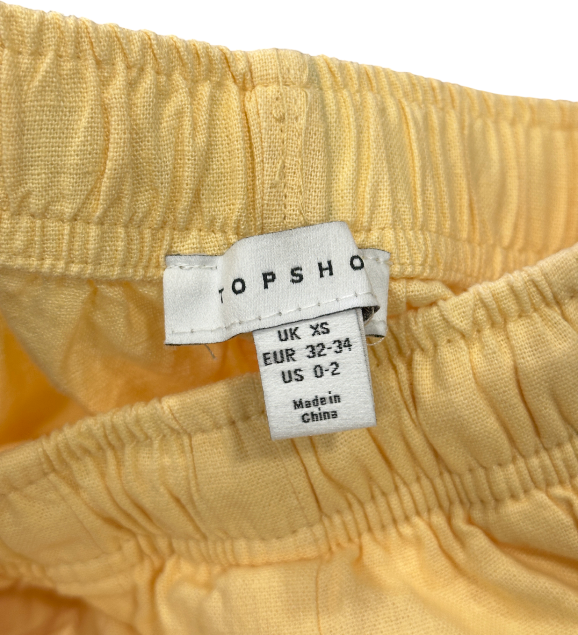 Topshop Yellow Linen Balloon Trouser UK XS