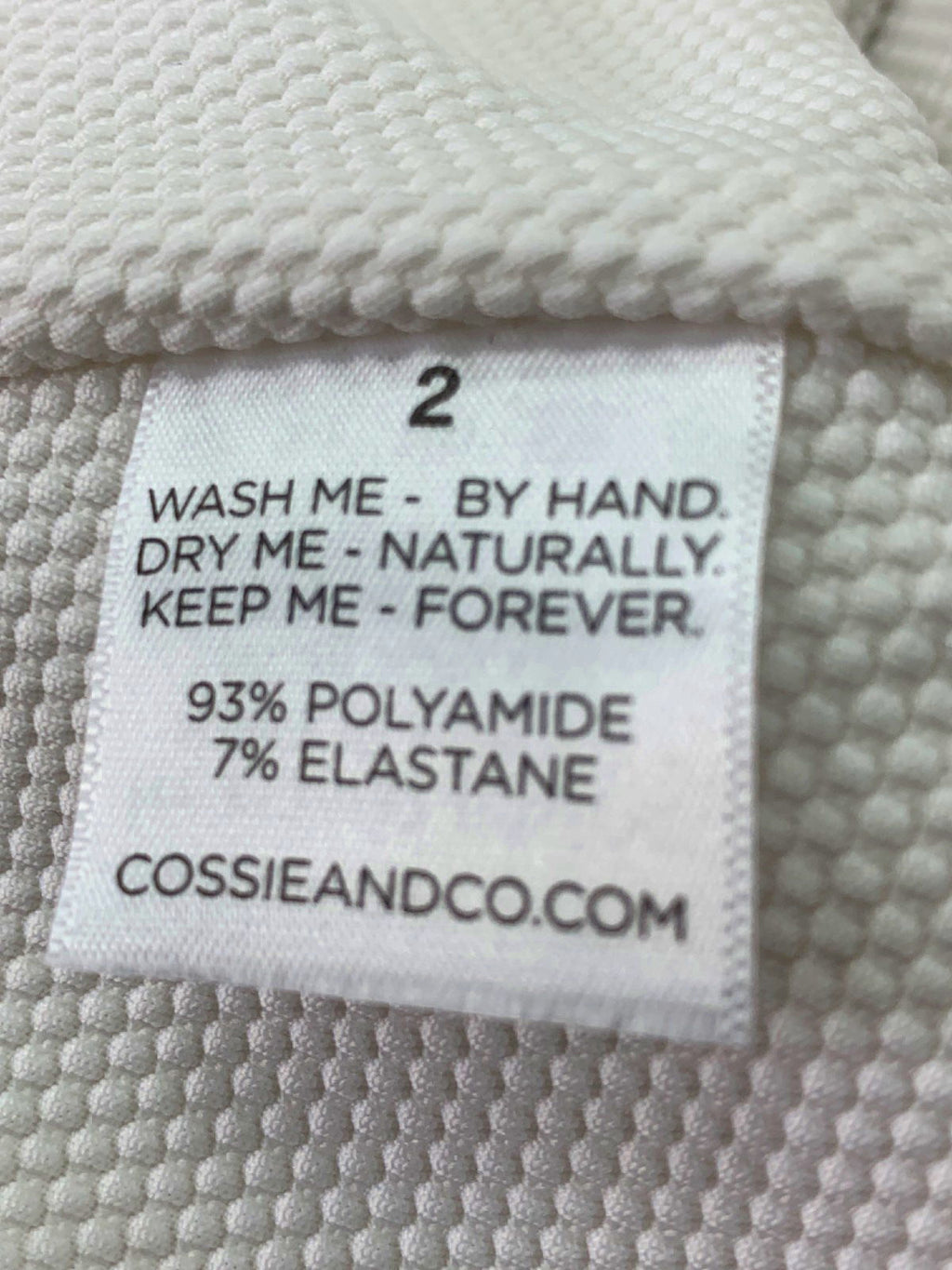 Cossie + Co White One Piece Swimsuit Size 2 UK 10