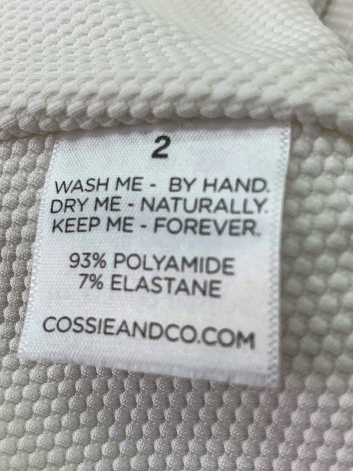 Cossie + Co White One Piece Swimsuit Size 2 UK 10