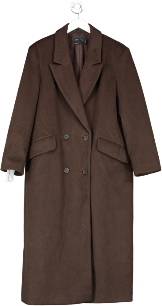 ASOS Brown Smart Dad Longline Coat UK 10