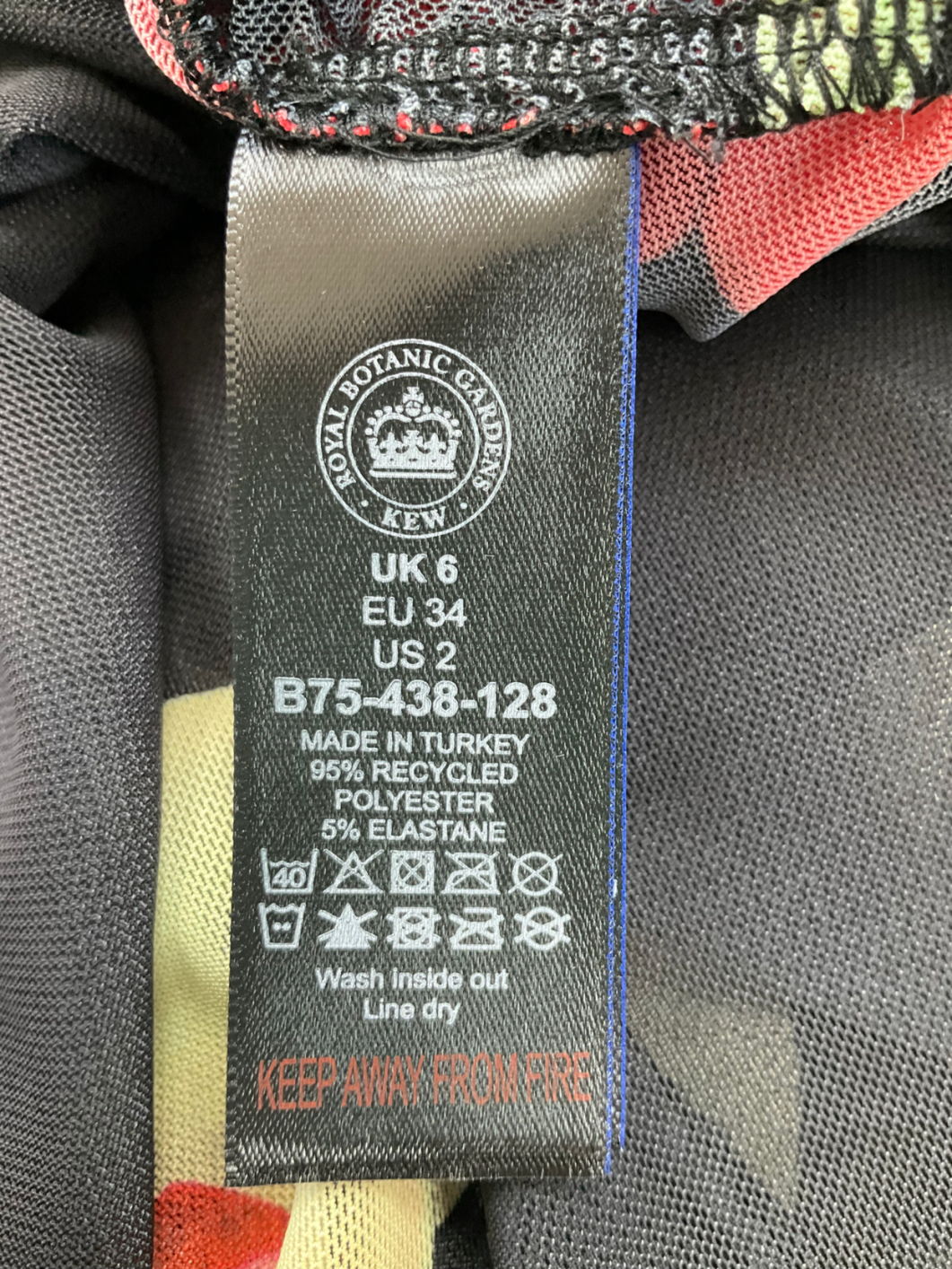 Next Black Botanical Print Mesh Top UK 6