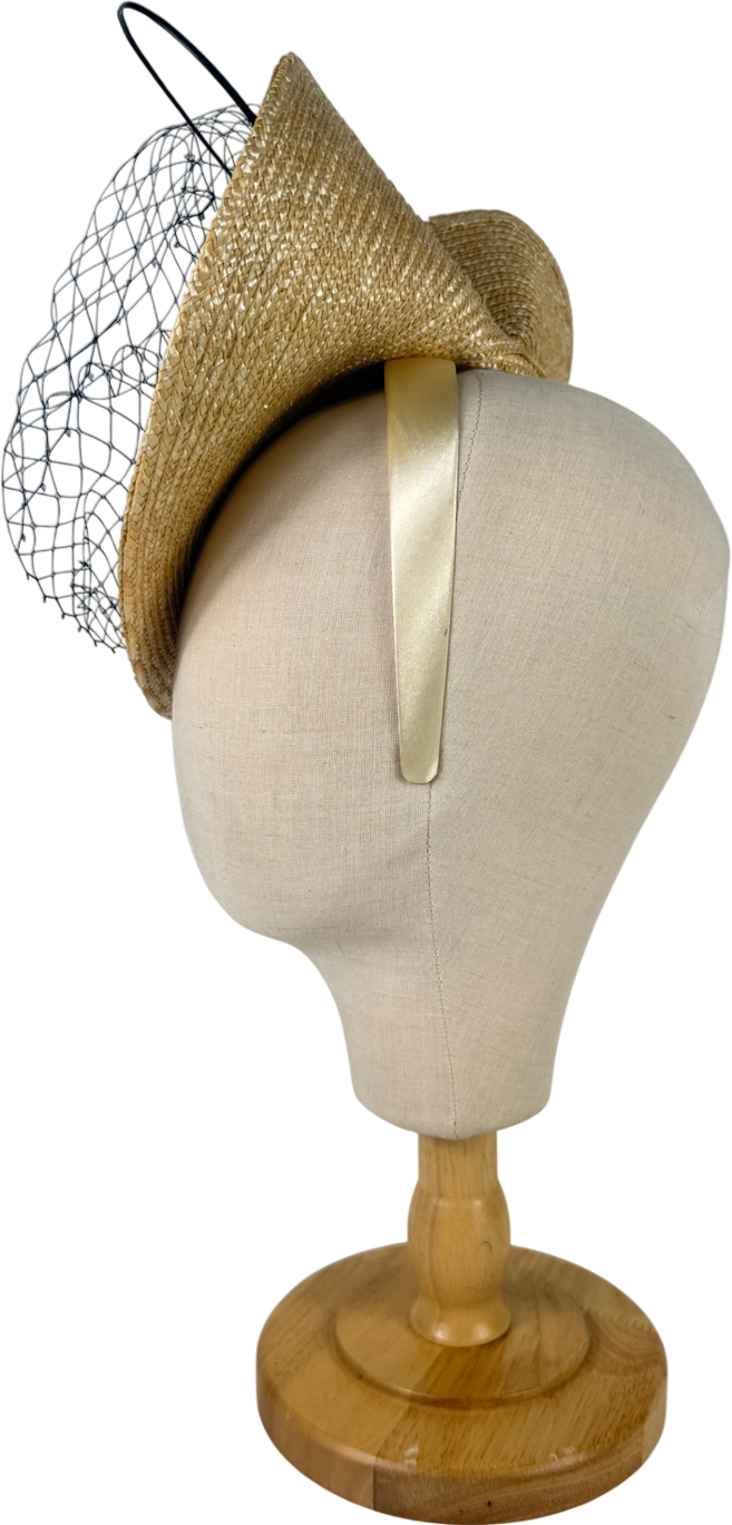 Karen Millen Black Asymmetric Flower & Quill Fascinator