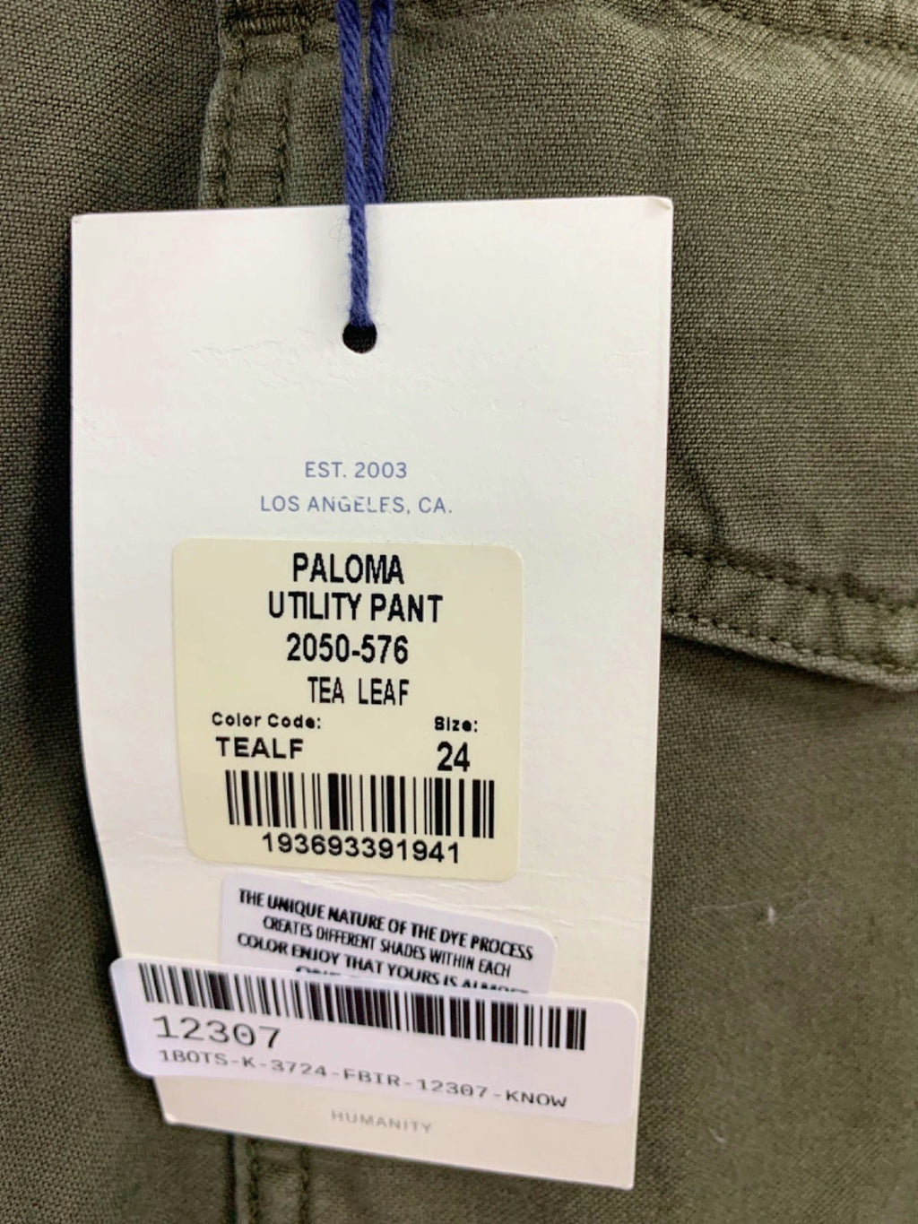 Citizens of Humanity Tea Leaf Paloma Utility Pant W24