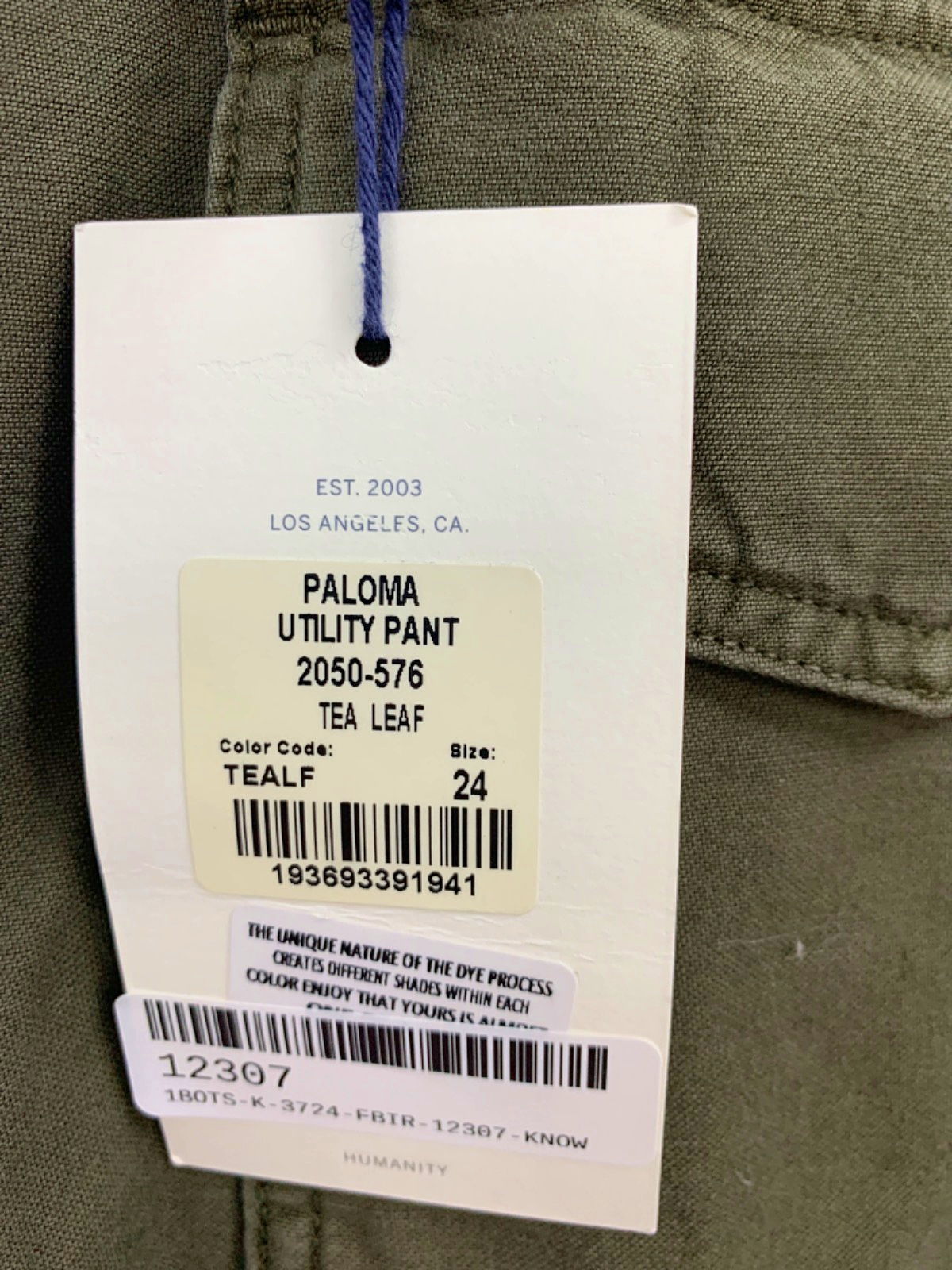 Citizens of Humanity Tea Leaf Paloma Utility Pant W24