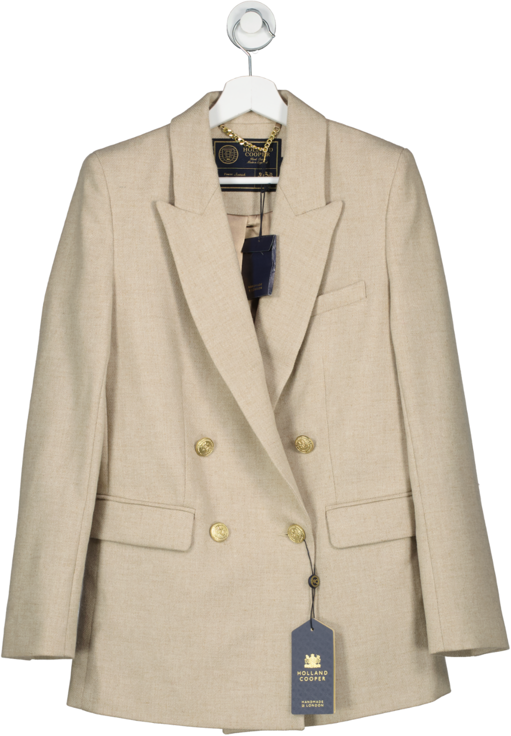 Holland Cooper Beige 100% Wool Belgravia Blazer  UK 8