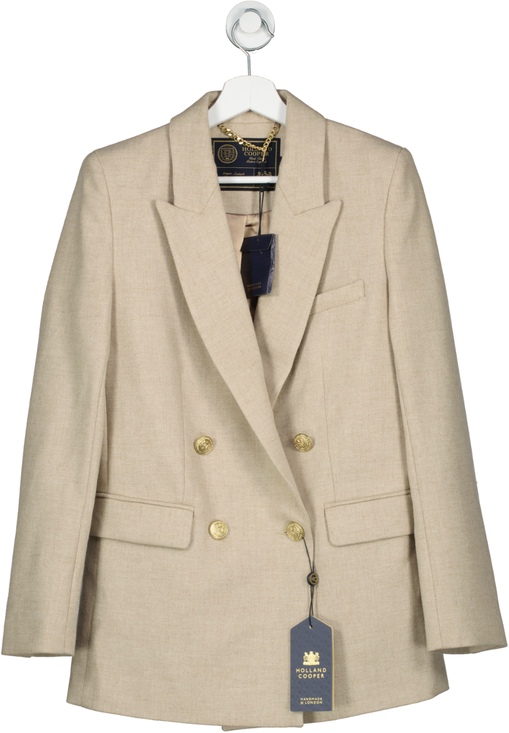 Holland Cooper Beige 100% Wool Belgravia Blazer  UK 8