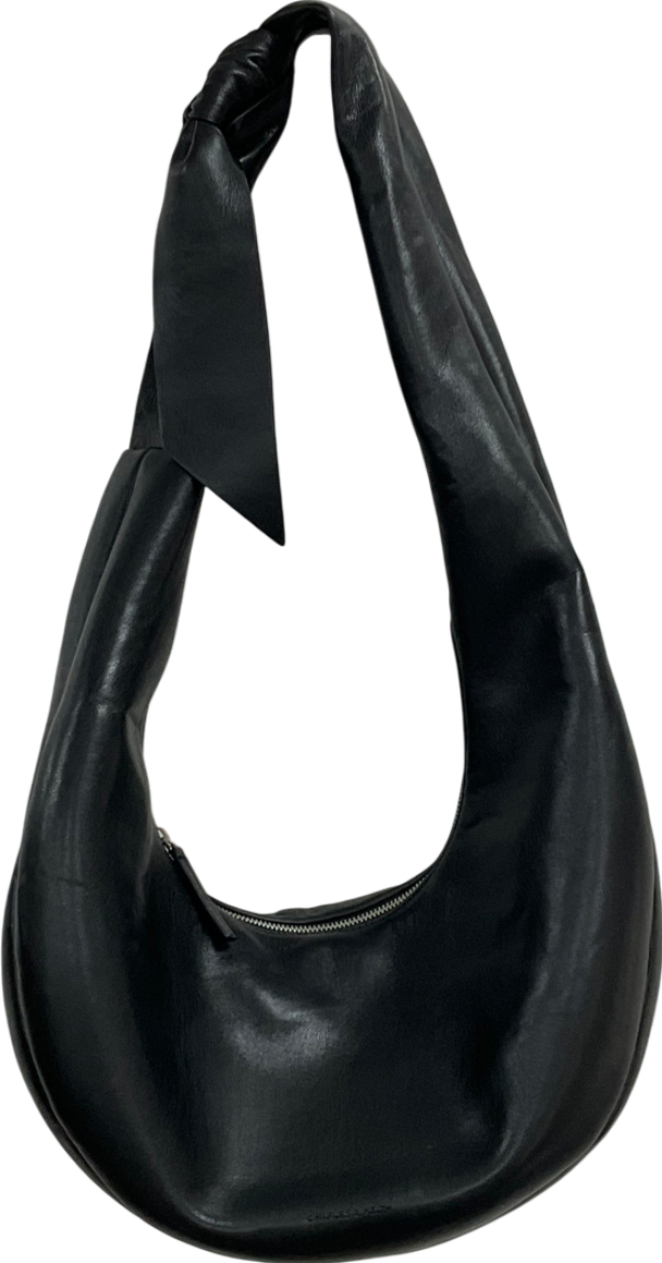 Charles & Keith Black Toni Knotted Crescent Hobo Bag One Size