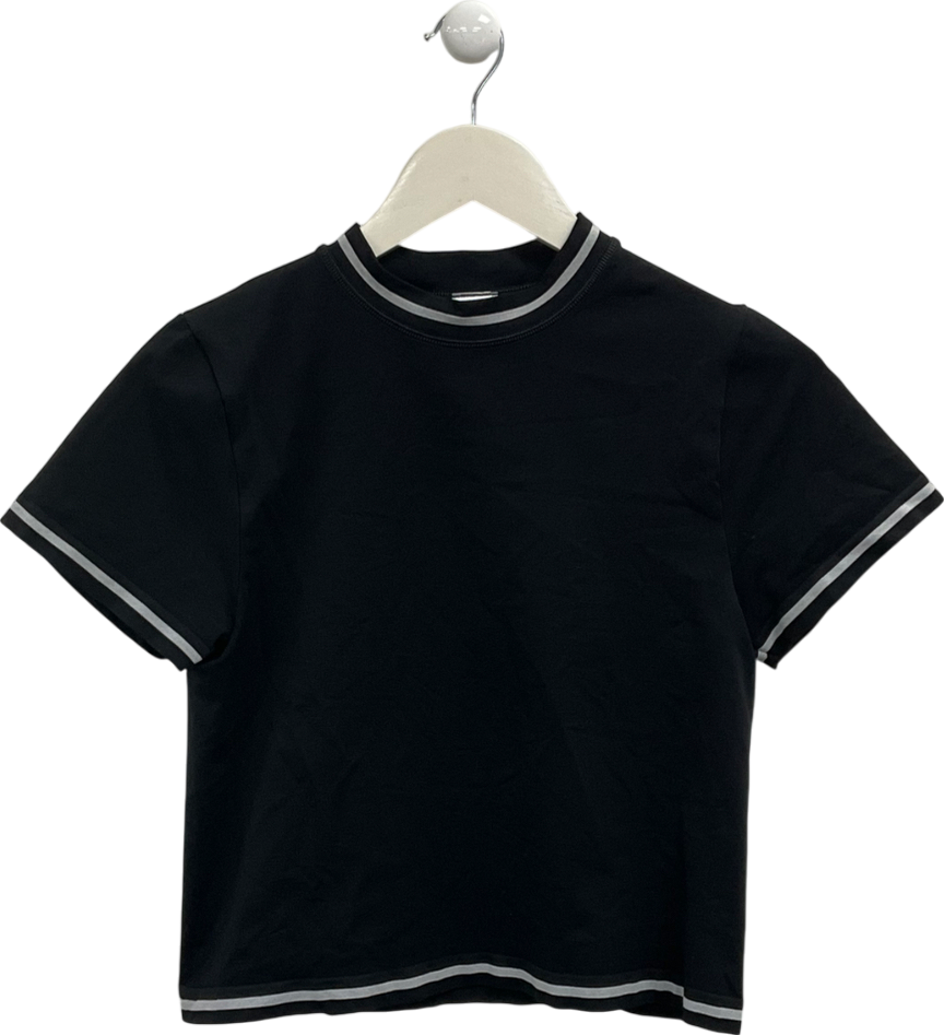 gymshark Black Contrast Seamless Midi Tee UK XL