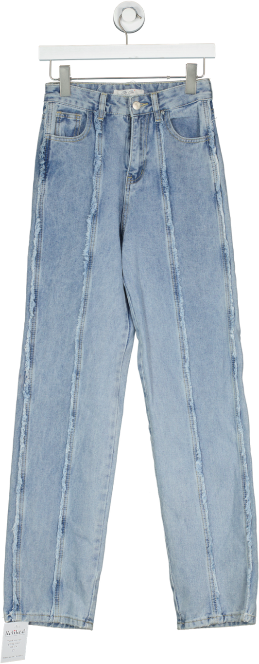 See See Blue Frayed Trim Jeans UK 6
