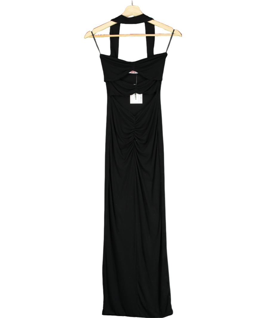 Bayse Black Sleeveless Cut Out Hlater Neck Front Detail Maxi Dress UK XS