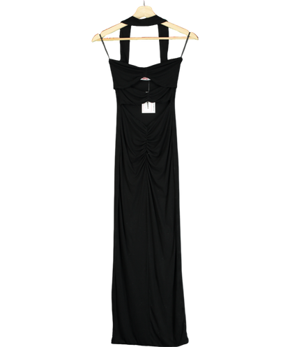 Bayse Black Sleeveless Cut Out Hlater Neck Front Detail Maxi Dress UK XS