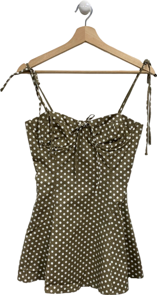 Majorelle Brown Polka Dot Dress UK S