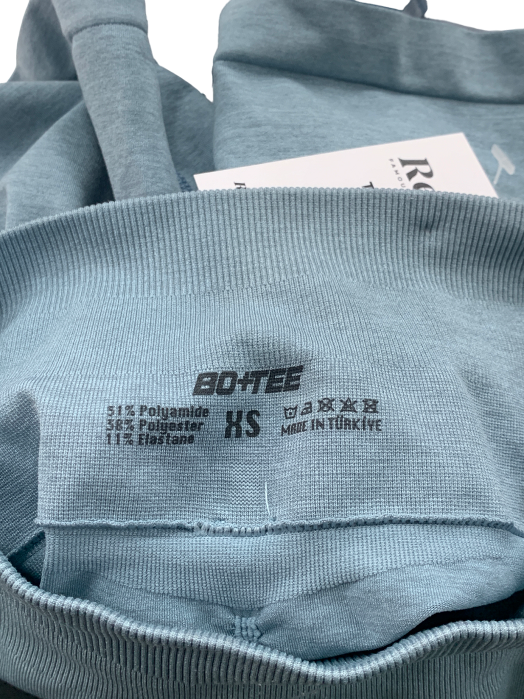 Bo+Tee Blue High Waisted Define Luxe Gym Shorts UK XS