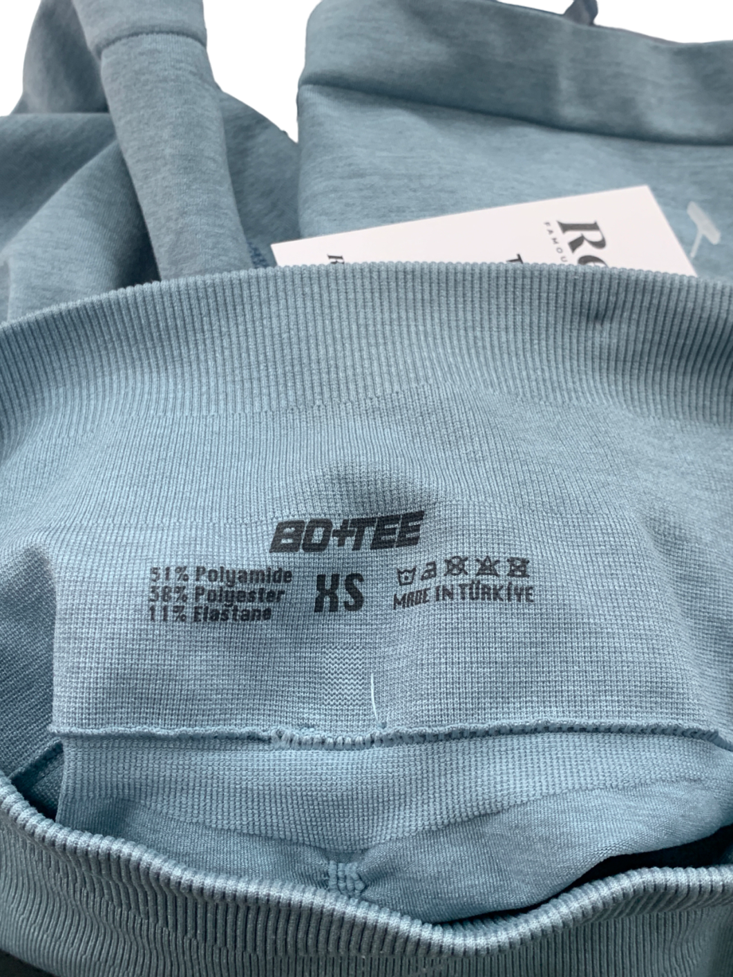 Bo+Tee Blue High Waisted Define Luxe Gym Shorts UK XS