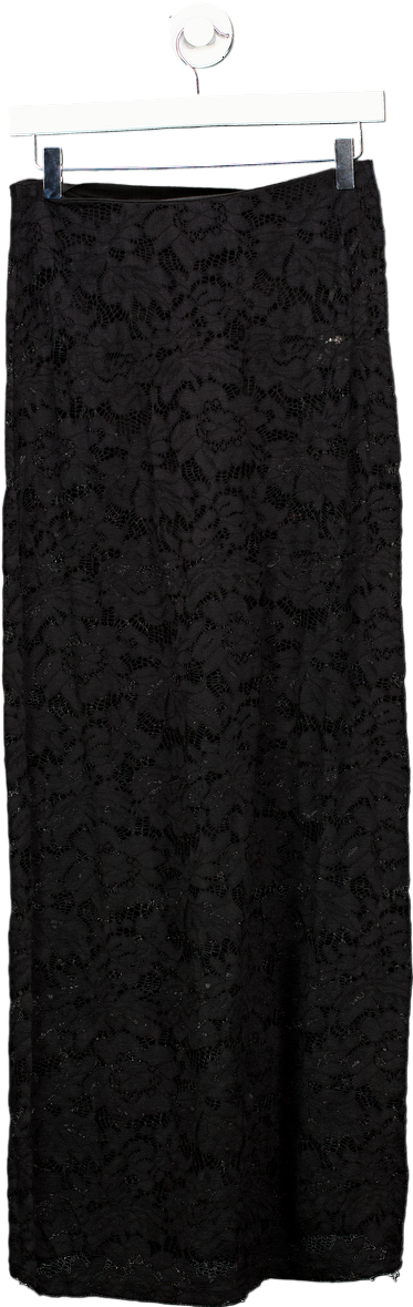 4th reckless Olga Black Lace Maxi Skirt UK 8