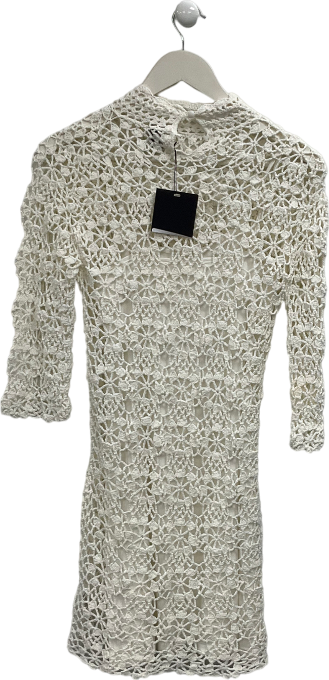 ASOS White Crochet Mini Dress UK 6
