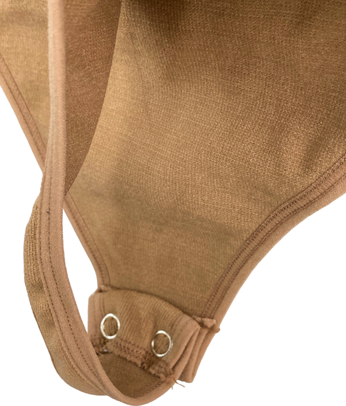 ANWIND Brown Ribbed Thong Bodysuit with Lace-Up Design UK S/M