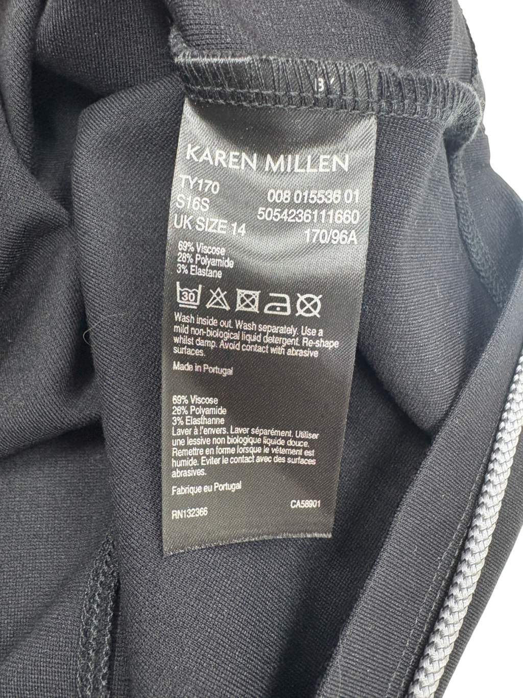 Karen Millen Black Compact Stretch Off Shoulder Top UK 14