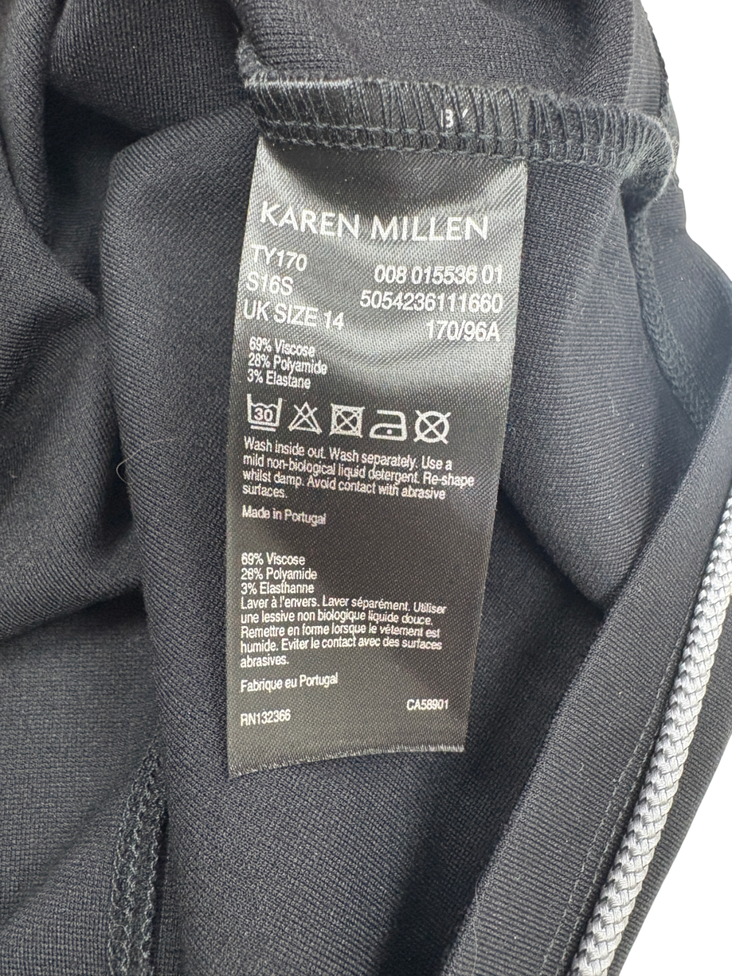 Karen Millen Black Compact Stretch Off Shoulder Top UK 14