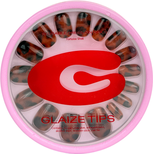 Glaize Press-on Nails Tortoise Shell 32 reusable nails