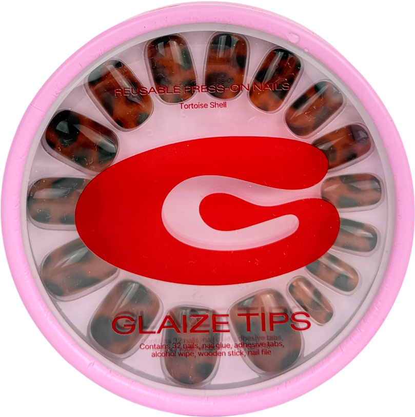 Glaize Press-on Nails Tortoise Shell 32 reusable nails