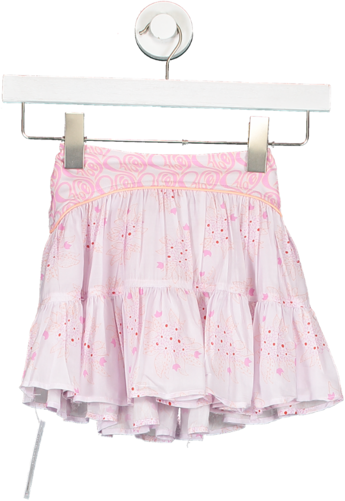 Chloé Pink Floral-print Tiered Skirt 6 Years