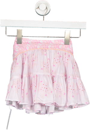 Chloé Pink Floral-print Tiered Skirt 6 Years