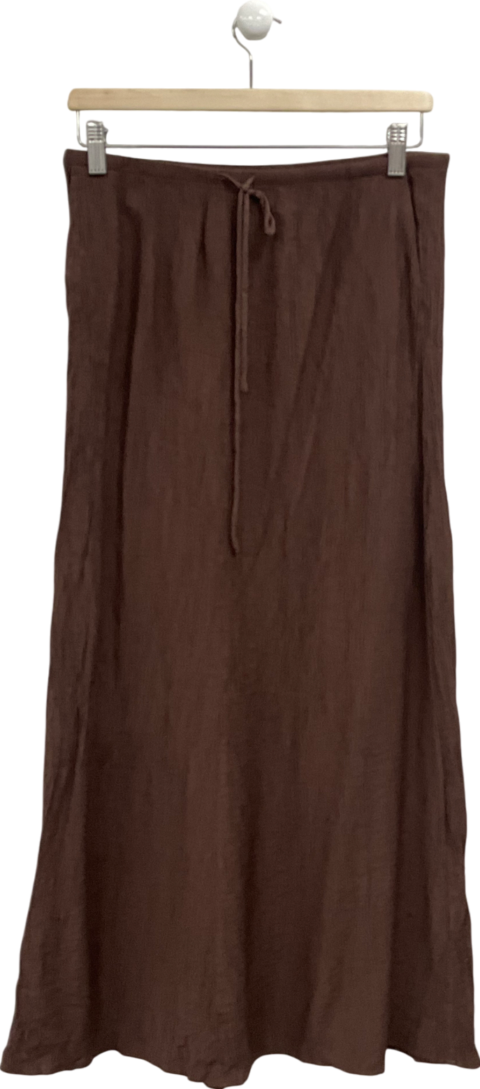 ZARA Brown Long Textured Skirt UK M