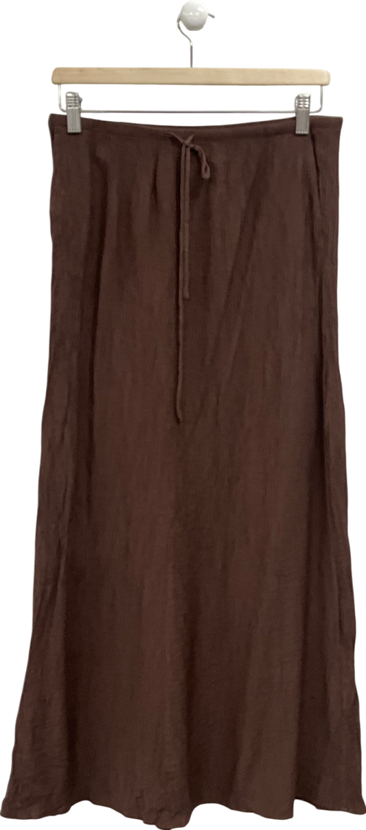 ZARA Brown Long Textured Skirt UK M