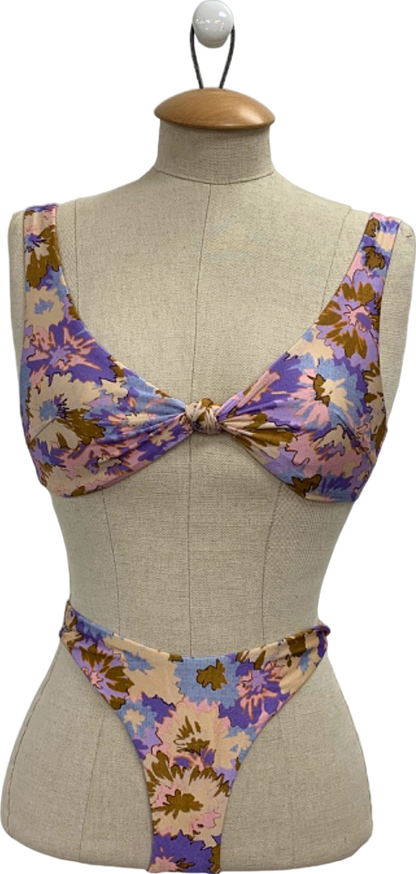 Zimmermann Multi-Coloured Floral Print Bikini UK 8