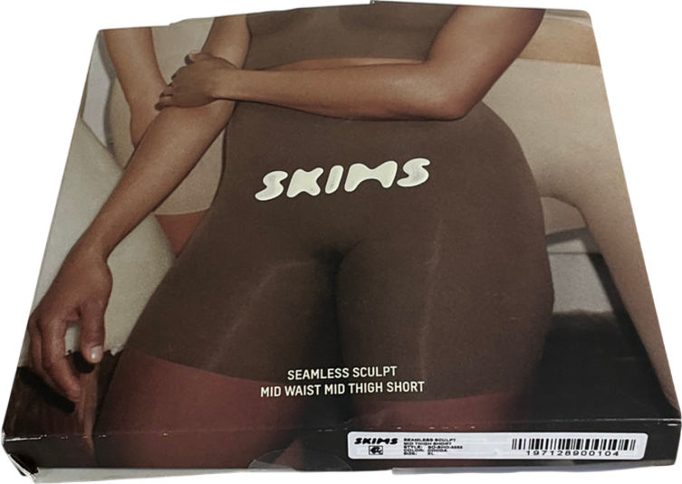 SKIMS Brown Seamless Sculpt Mid Waist Mid Thigh Short - Cocoa UK XL