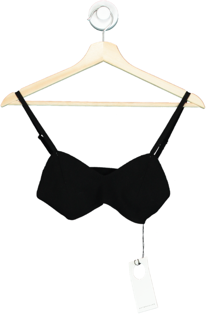 Afterhours Black Ribbed Bralette UK XS
