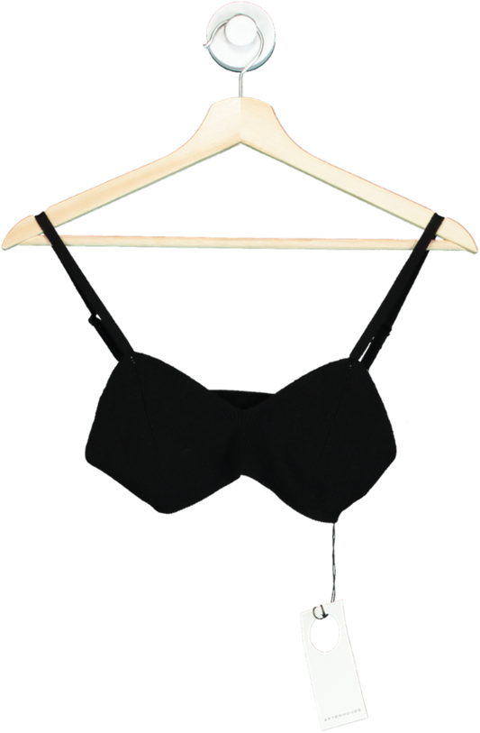 Afterhours Black Ribbed Bralette UK XS